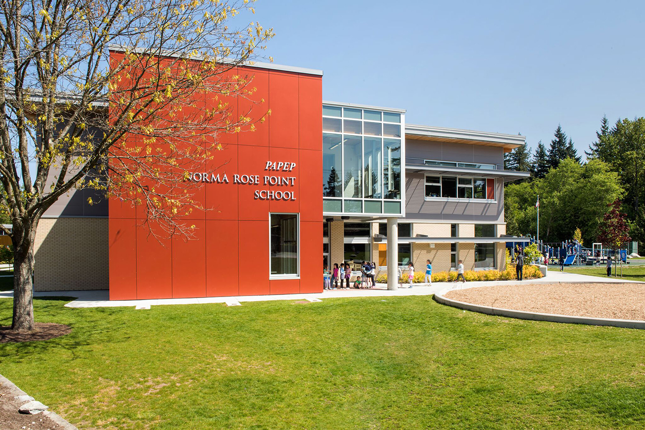 School Architecture Design for Norma Rose Point School, Vancouver BC, Canada by Fielding Nair International